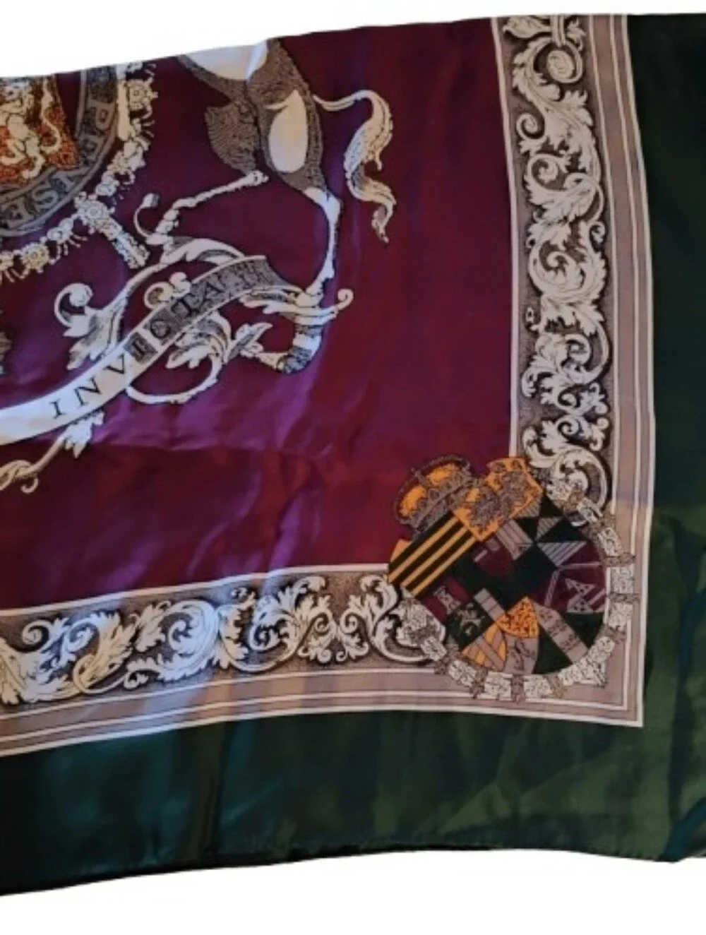 Vintage Ginnie Johansen 100% Silk Scarf 36” Heraldic Coat of Arms Japan